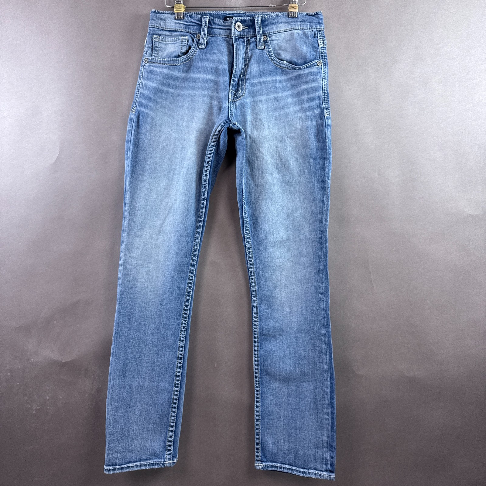 BKE Buckle Jeans Mens 30×32 Blue Jake Denim Pants Washout Faded Stretch Straight