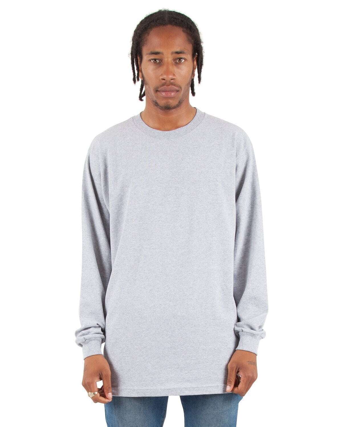 Shaka Wear Active Long Sleeve Plain Casual Crew Neck T-Shirt SM-3X