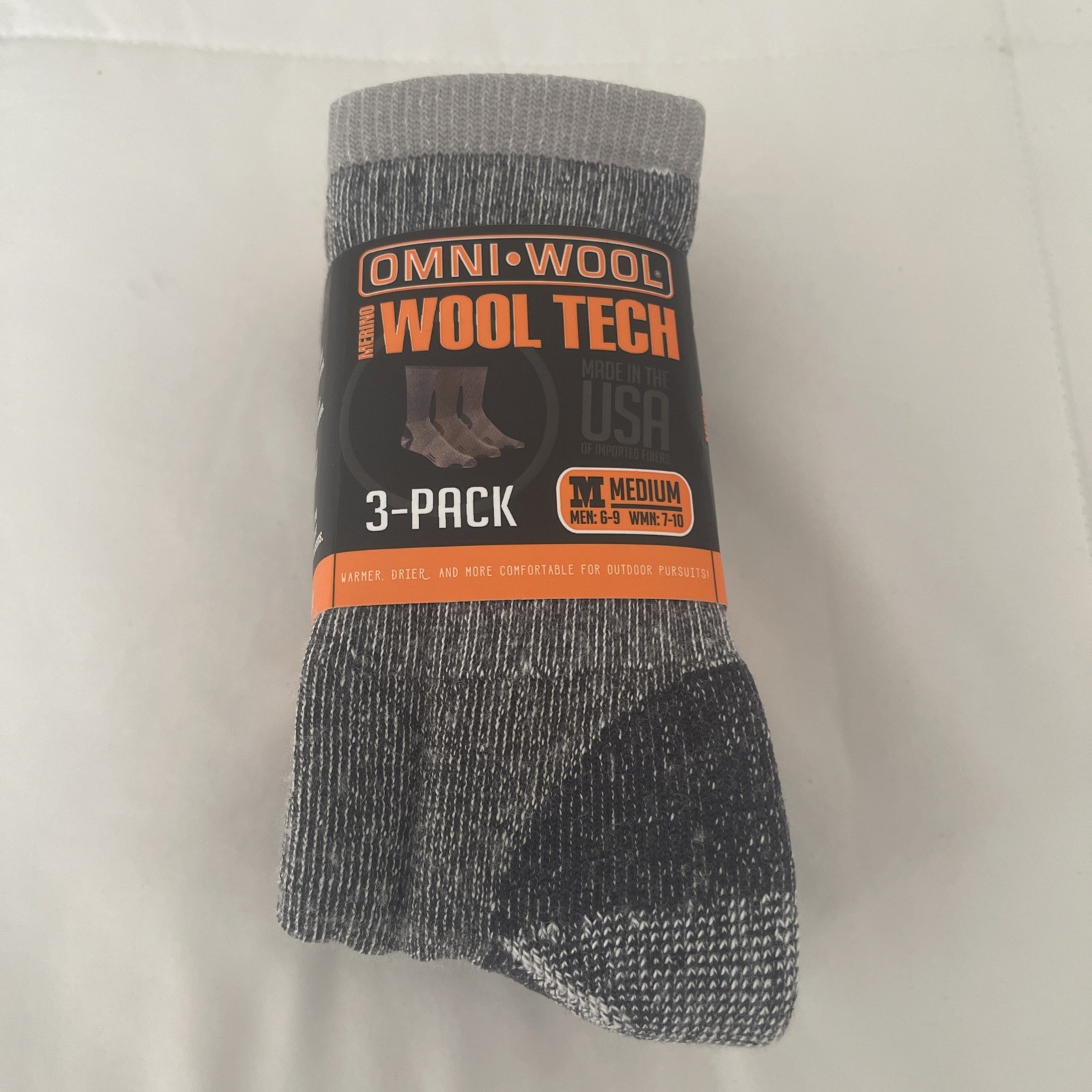 Omniwool 3-Pack Wool Tech Hiking Socks | Multicolor Size Medium | New