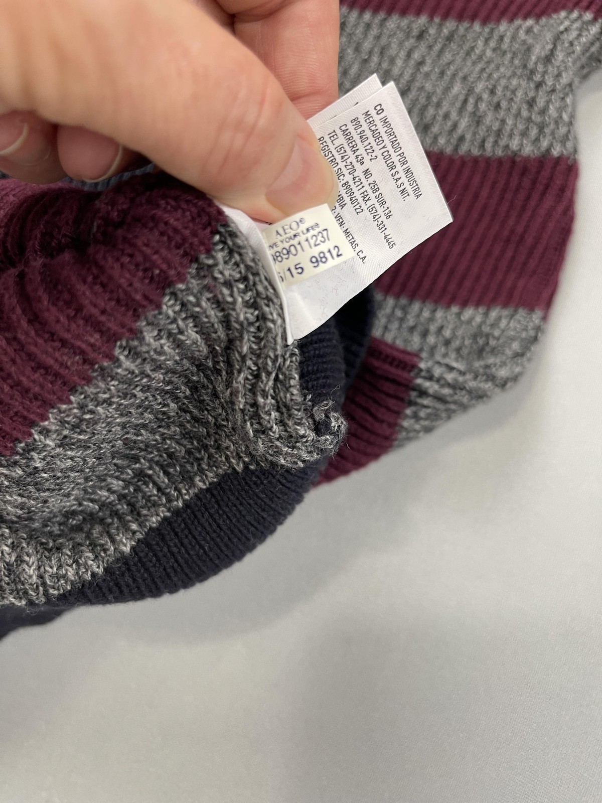 American Eagle Sweater Men Large Striped Academia School Crewneck Rugby Pullover