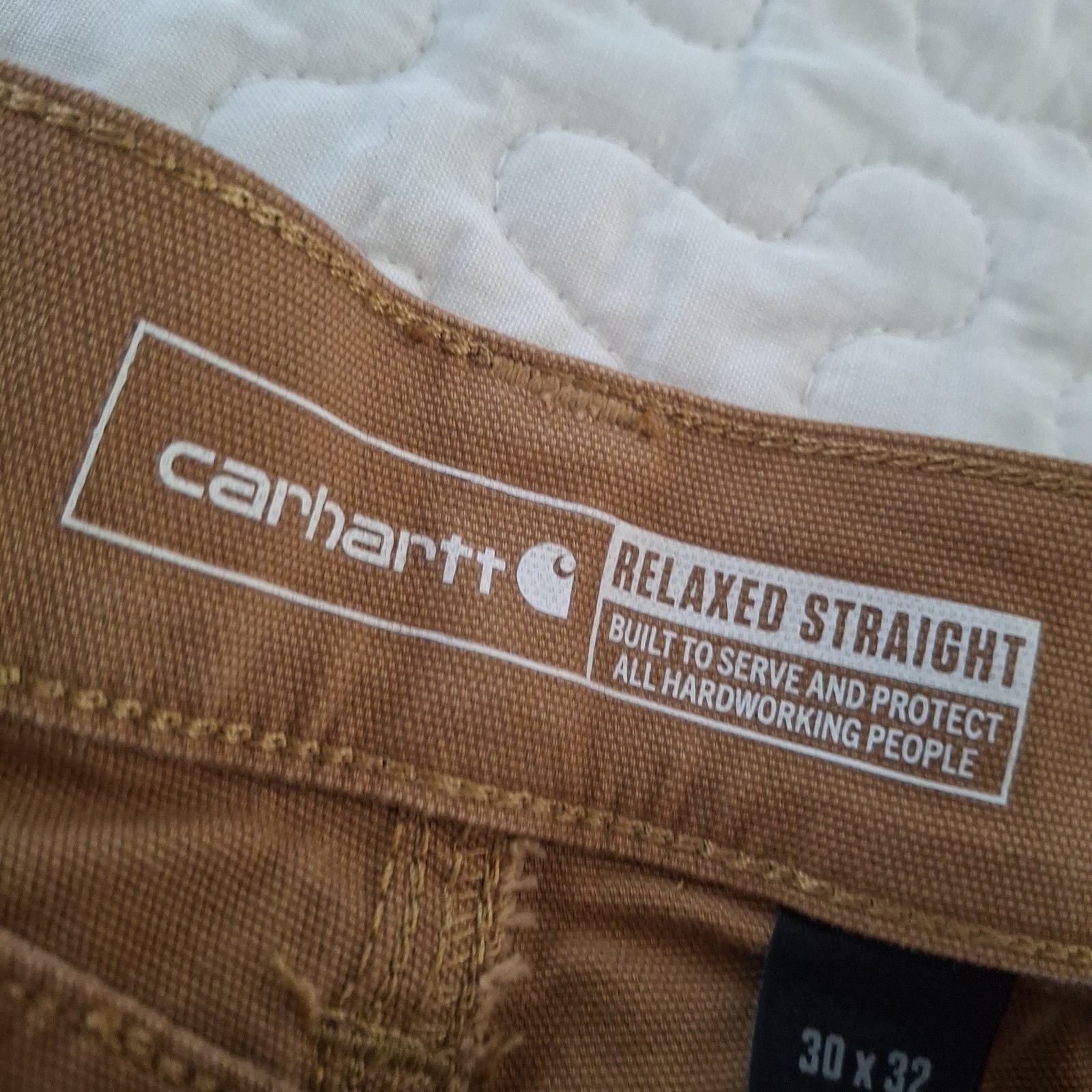 Carhartt Relaxed Straight Double Front Canvas Brown Workwear Pants Men 30×32