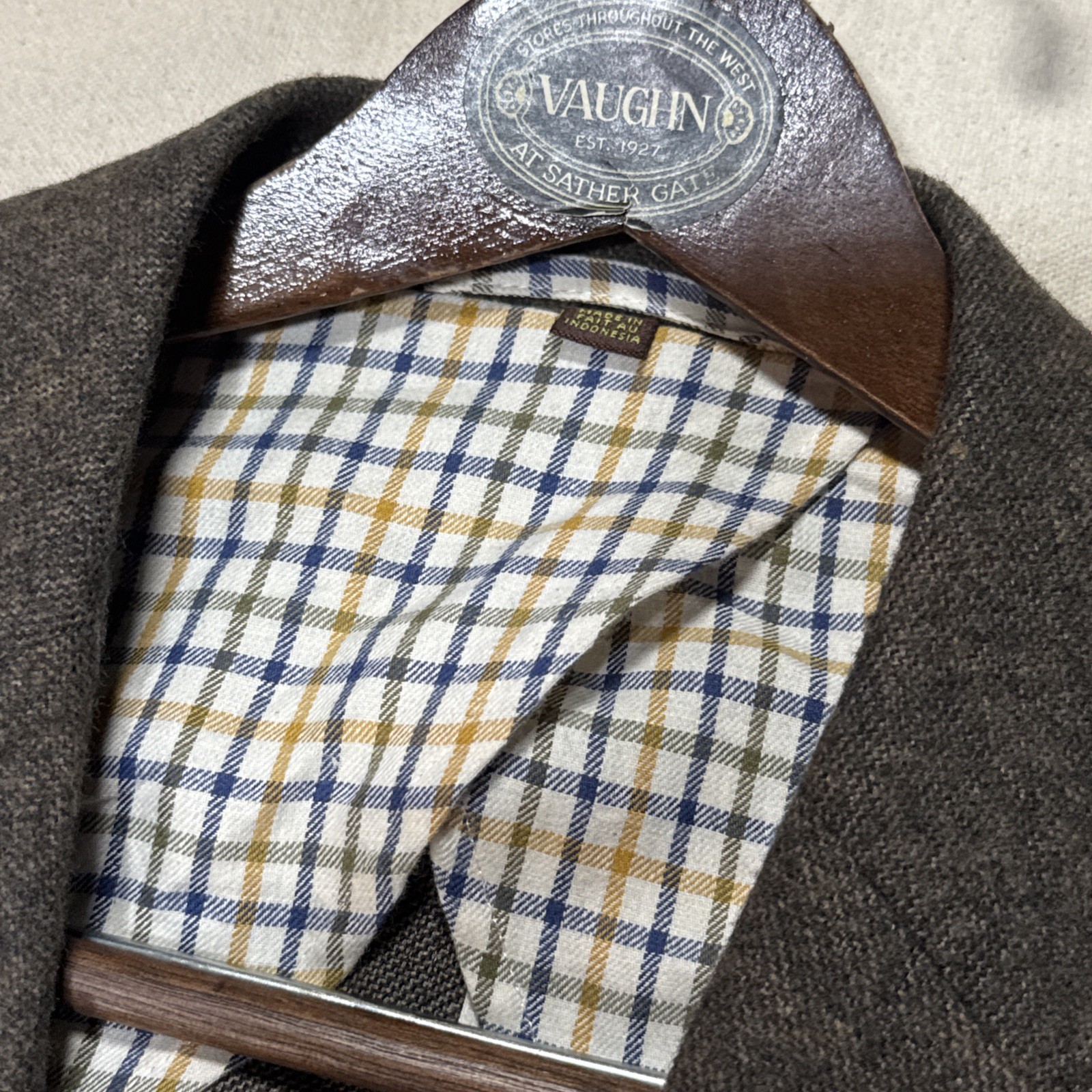 Kroon Wool Cotton Linen Blazer Jacket Mens 42 Brown Single Vent Unstructured