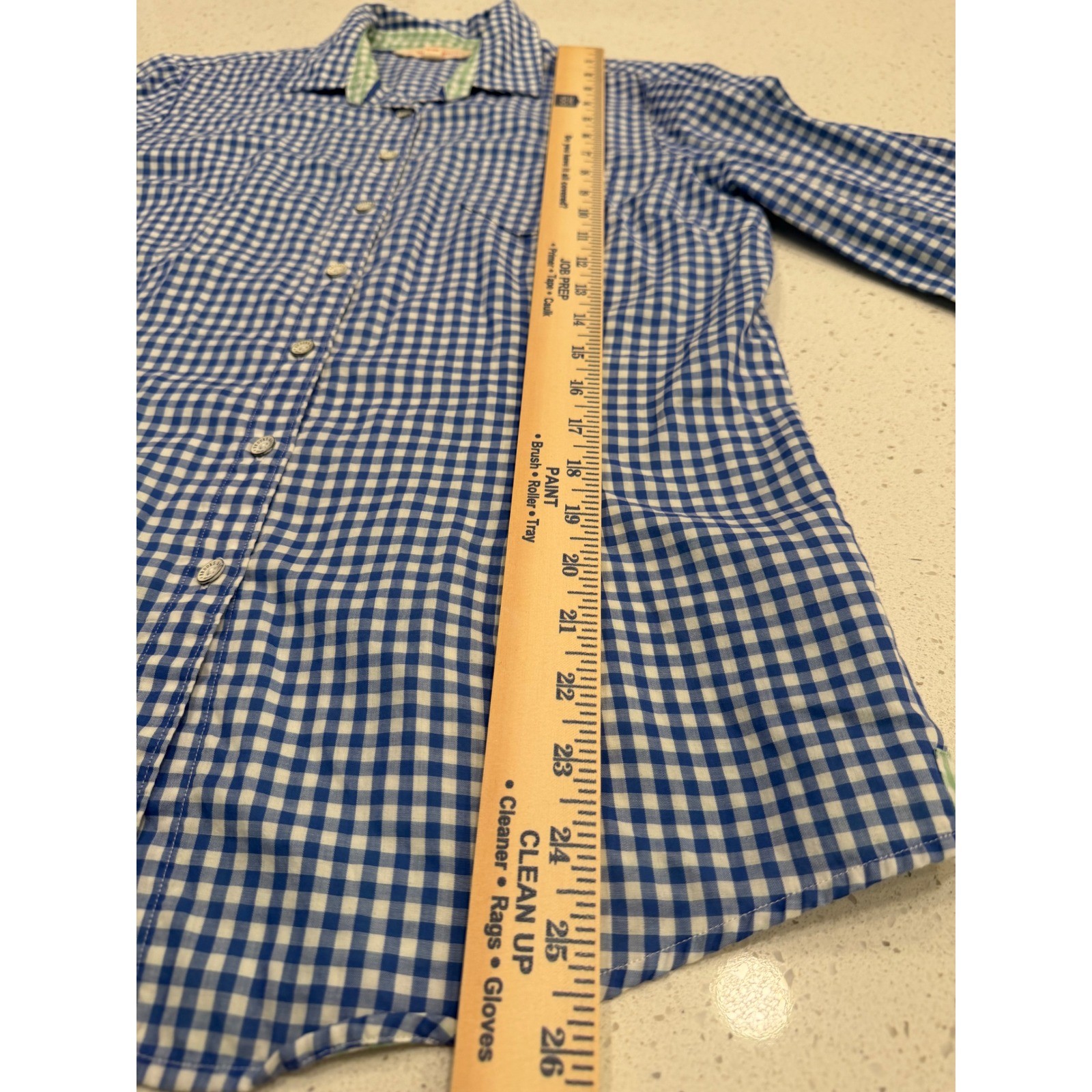 Brooks Brothers Button Down Shirt Womens 8 Blue Excellent Gingham Classic Preppy