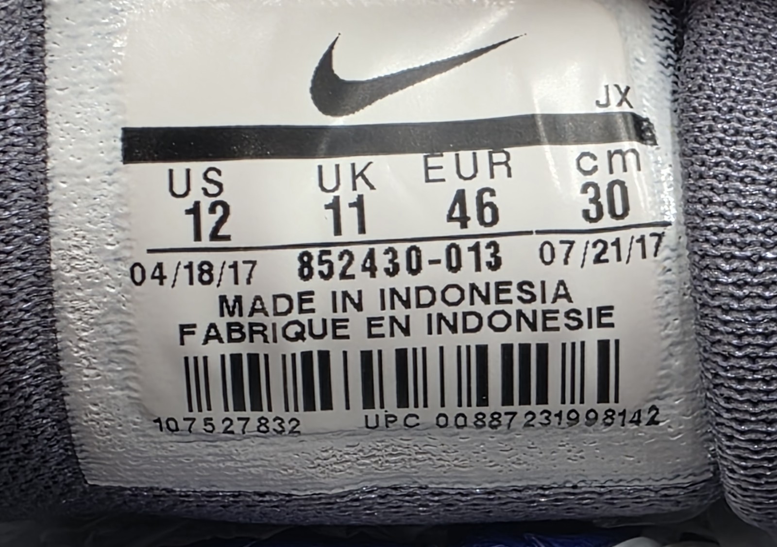 Nike Max Dynasty 2 Running Shoes Grey 852430-013 Men Size 12