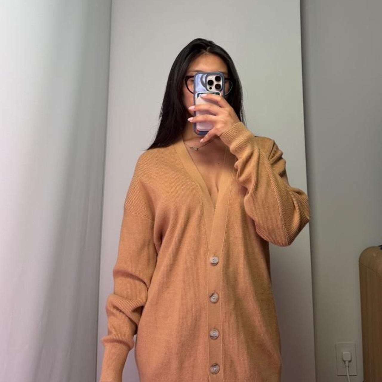 Aritzia Women’s Orange and Tan Cardigan