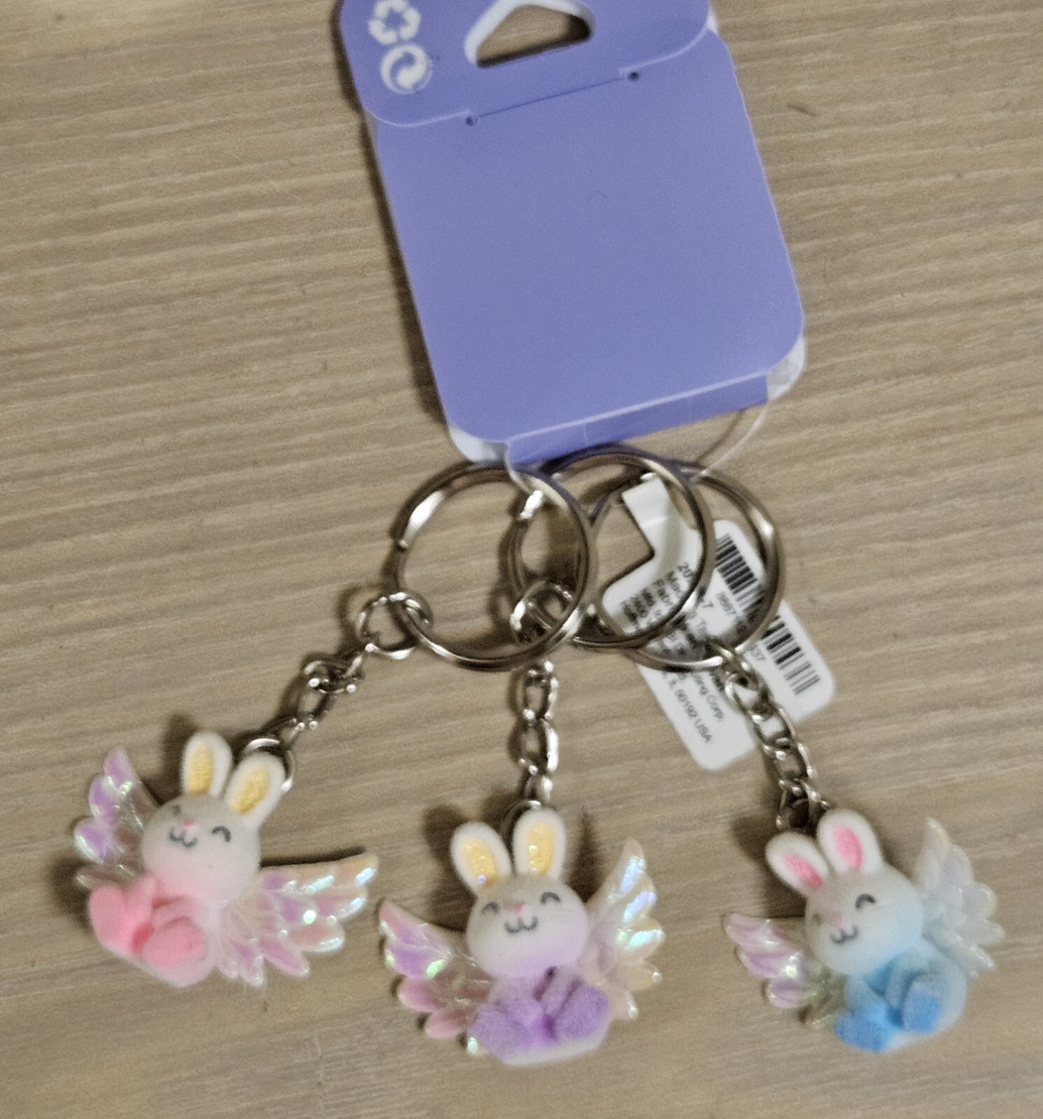 3 PCS CLAIRE’S BUNNY ANGEL WINGS FRIENDSHIP KEYCHAINS