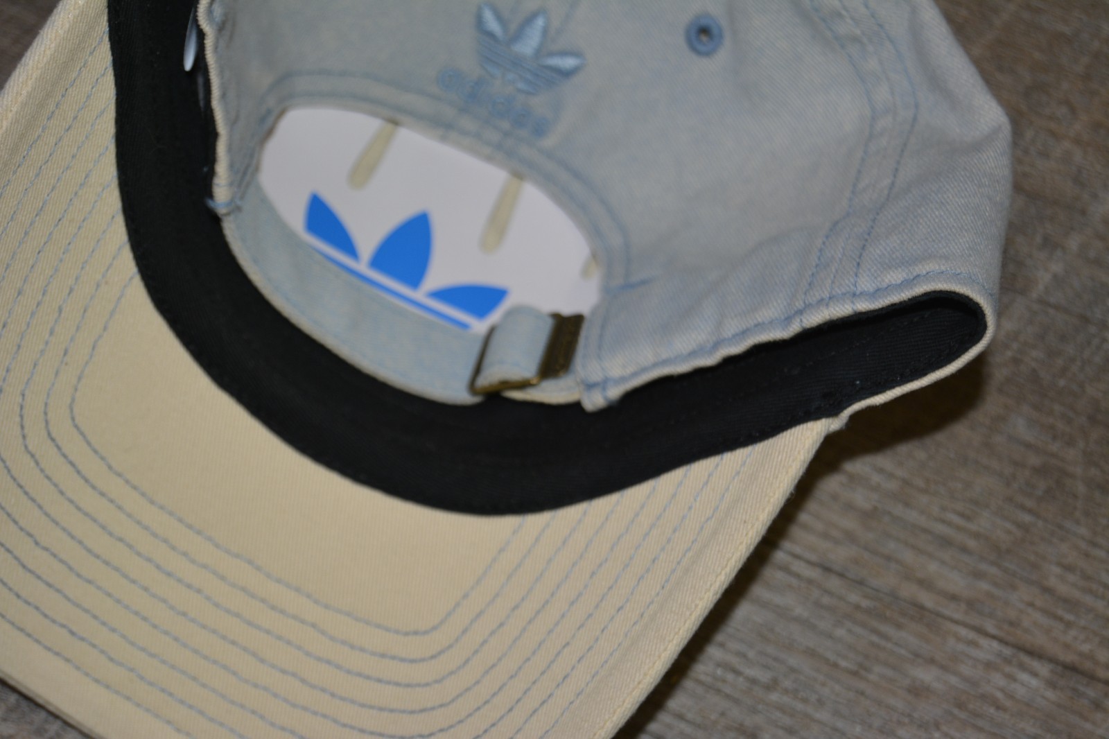 Adidas Denim Hat Strap Back Stone Washed Blue Three Stripe Clothing