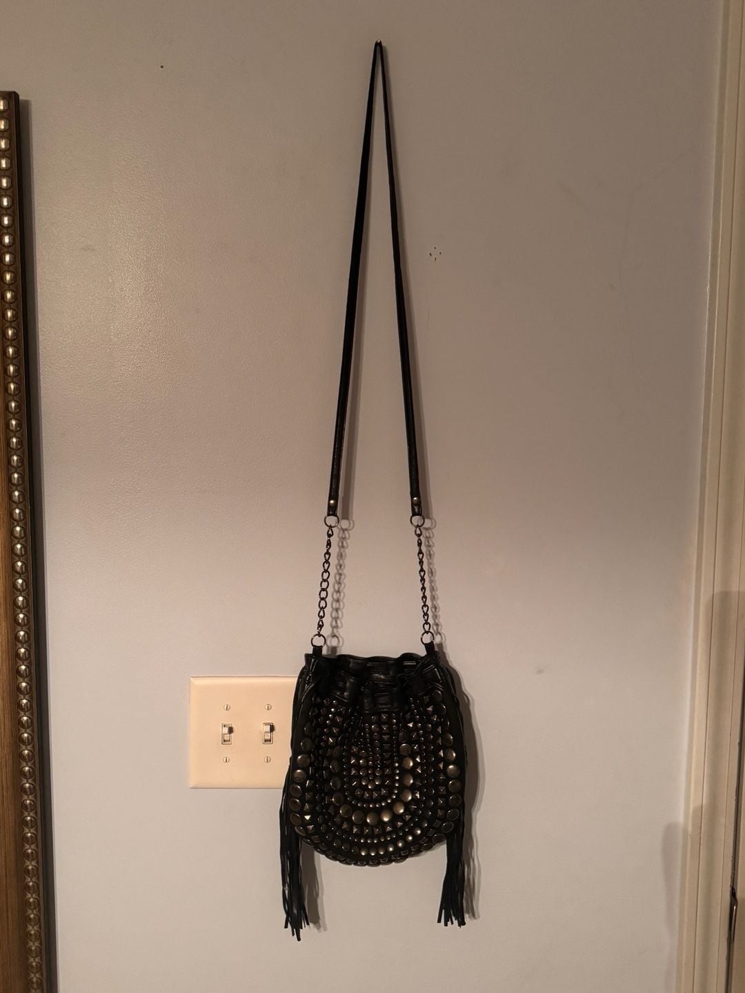 Boho Western Studded Fringe Bucket Bag | Festival Moto Y2K