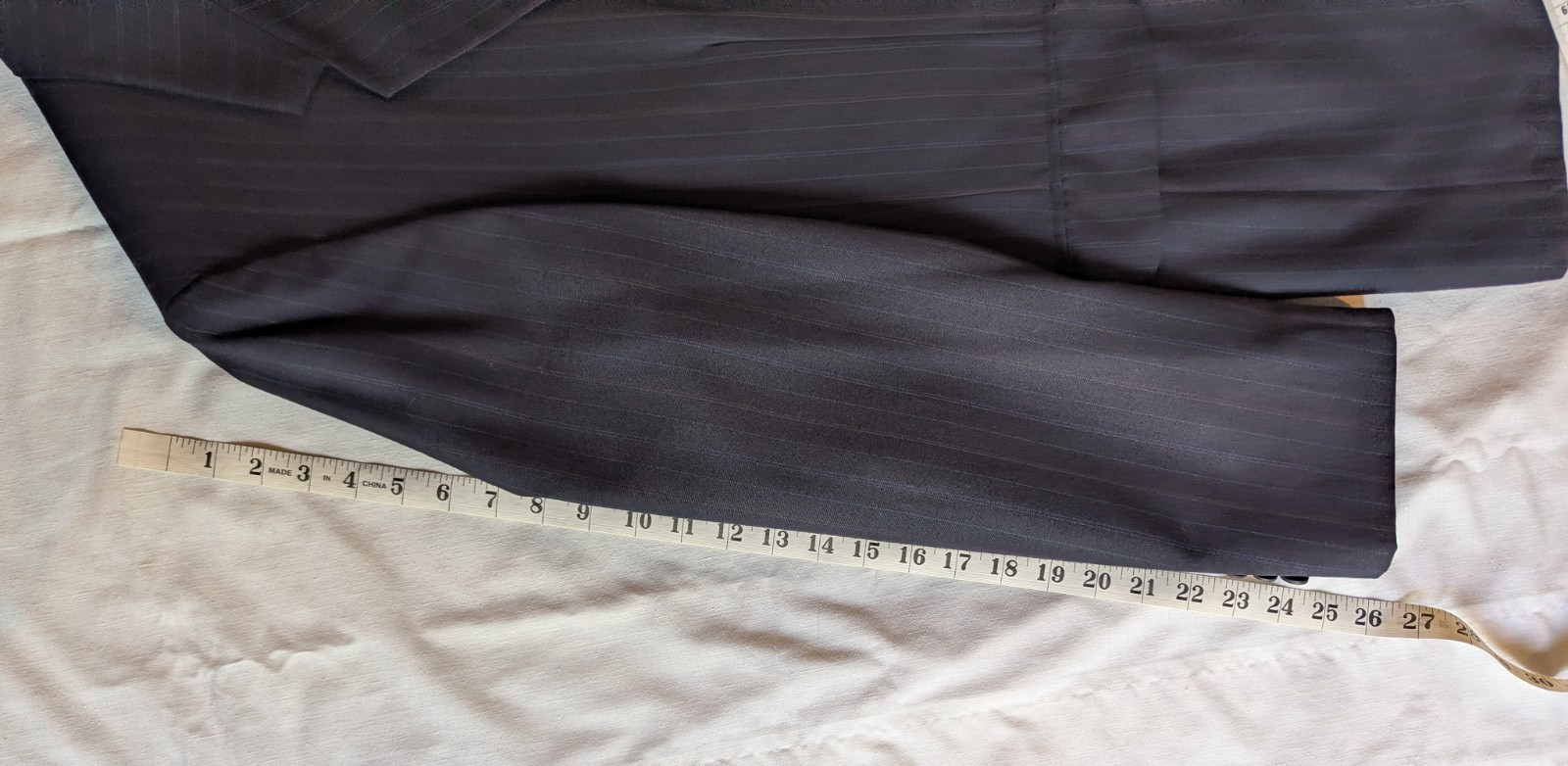 TownCraft Men’s Black Pinstripe Suit Jacket & Pants, Multicolored Pinstripes