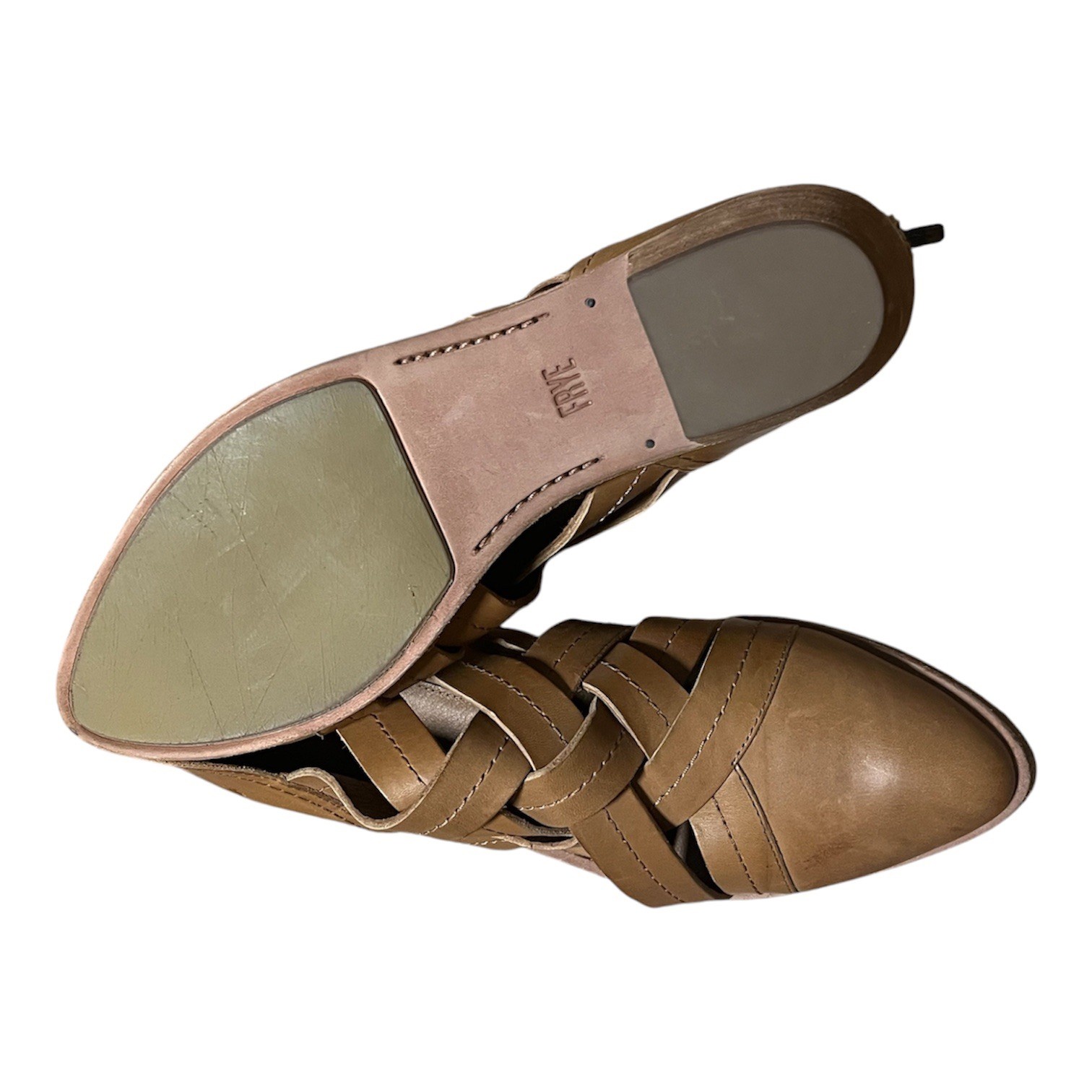 Frye Tan Brown Leather Ray Huarache Bootie Shoes 11