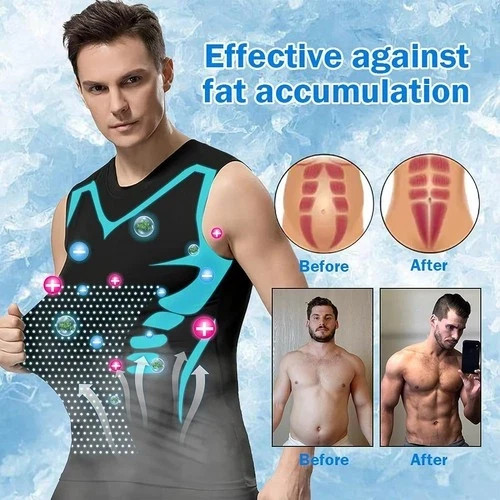 Men Compression Shirt Version Ionic Shaping Sleeveless Vest Sport Tank Top S-2XL