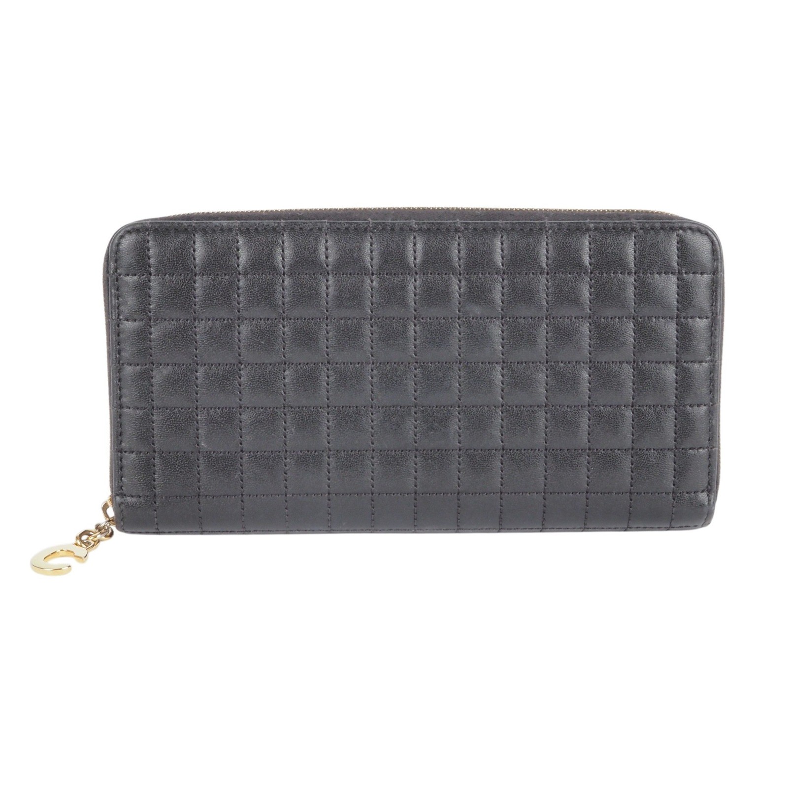 CELINE wallet C-charm stepped zippy long wallet leather purse OP: €750