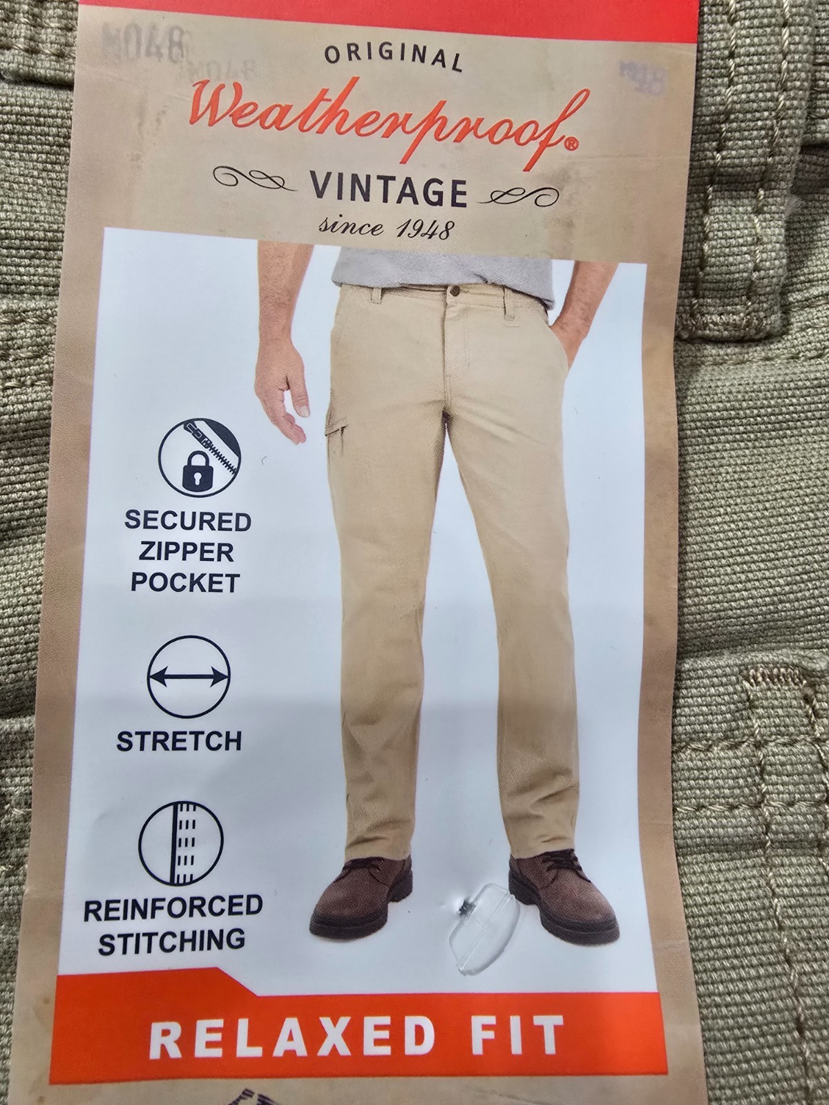 Weatherproof Vintage Trevorland Flex Utility Pant, Size 34×34, Tan **NEW**