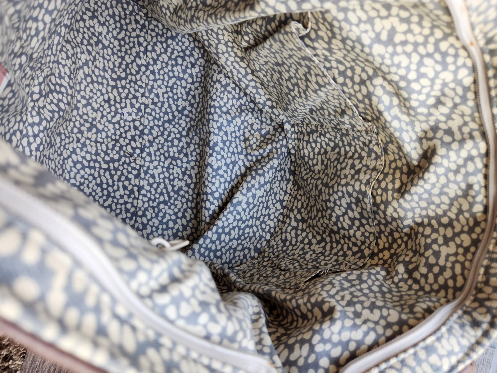 Vtg Fossil Tote Key Per Leather Coated Canvas Floral Hand Shoulder Bag Purse EUC