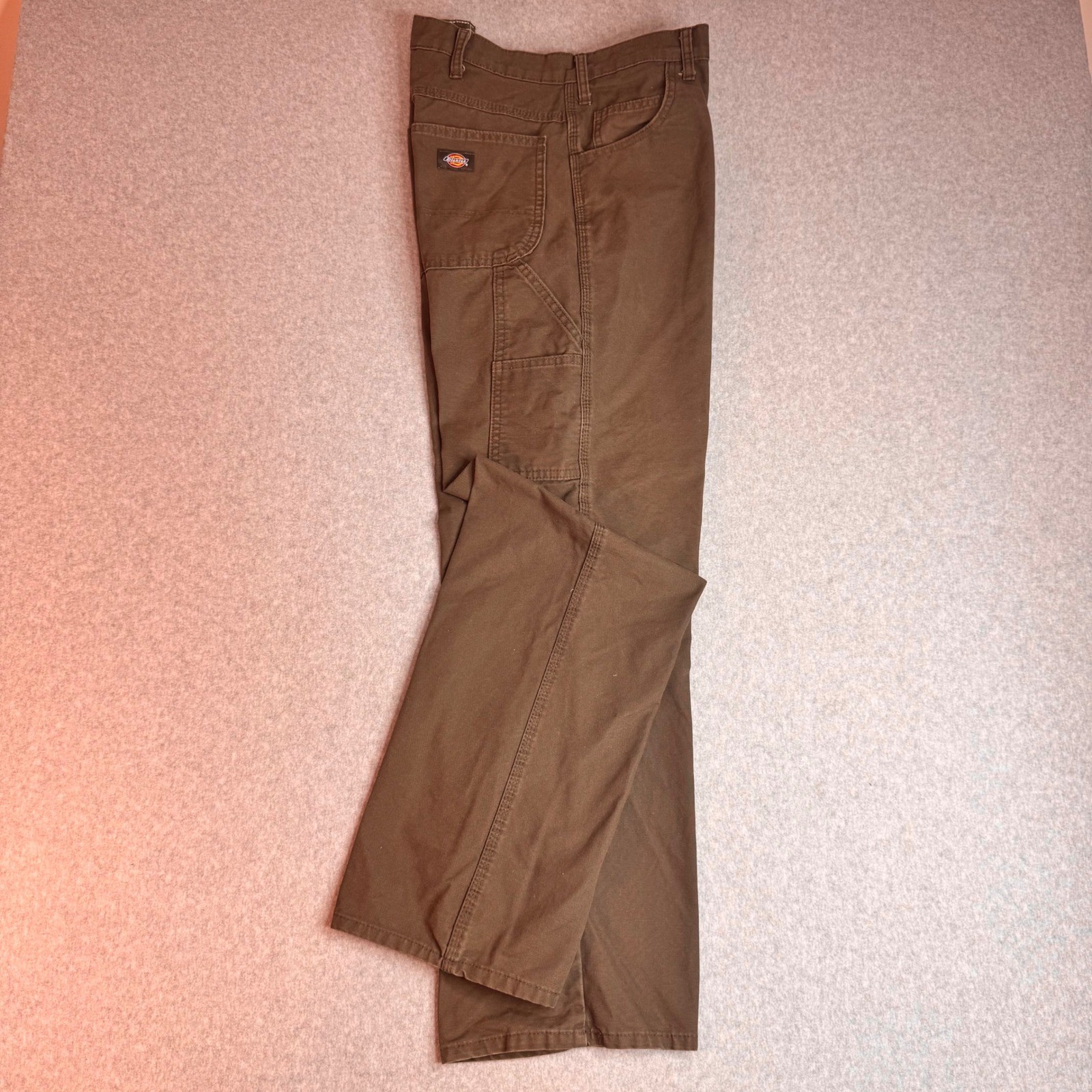 Dickies Mens Relaxed Fit Carpenter Pants Brown Duck Canvas Workwear 36×32