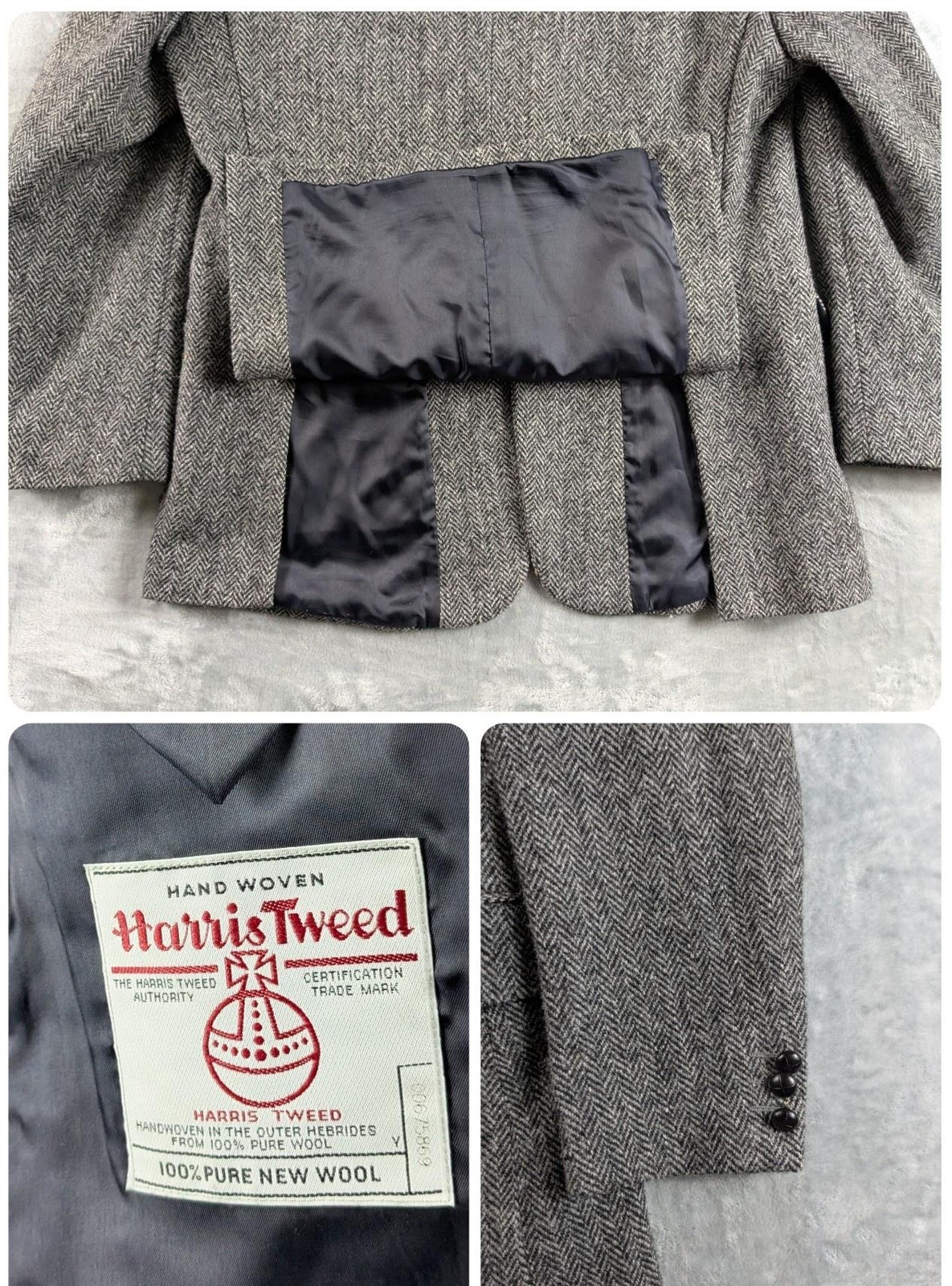 Harris Tweed Blazer Mens 40 Regular Herringbone Scotland Wool Sport Coat READ