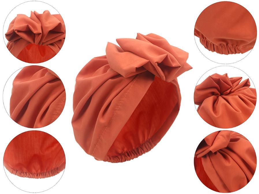 Womens Knot Bow Turbans Elastic Chemo Hats Hair Loss Cap Head Wrap Head Turban
