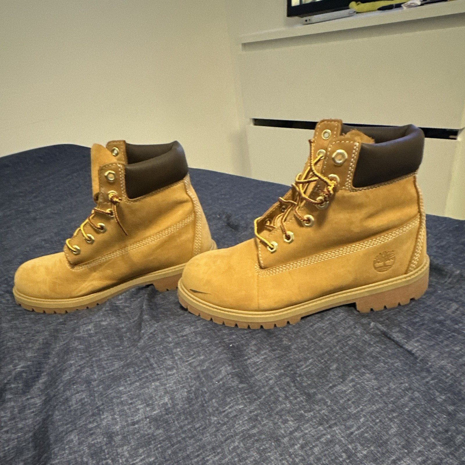 Timberland Wheat Leather Lace-Up Ankle Work Boots Men’s US 6 EU 39 UK 5.5