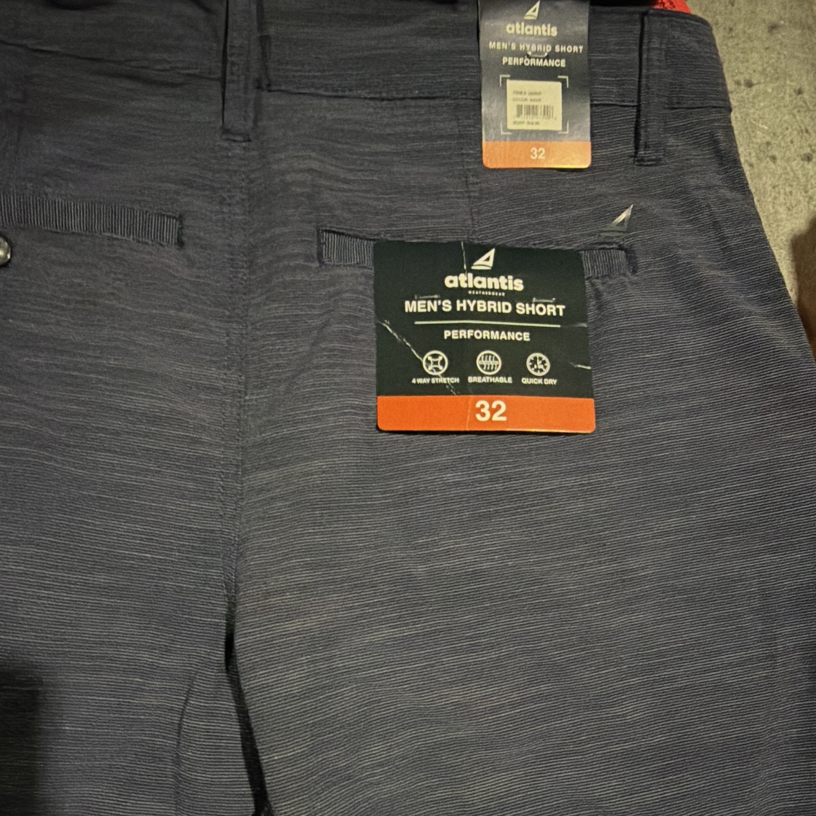 Atlantis Blue Men’s Hybrid Performance Shorts Solid Flat Front Button Quick Dry