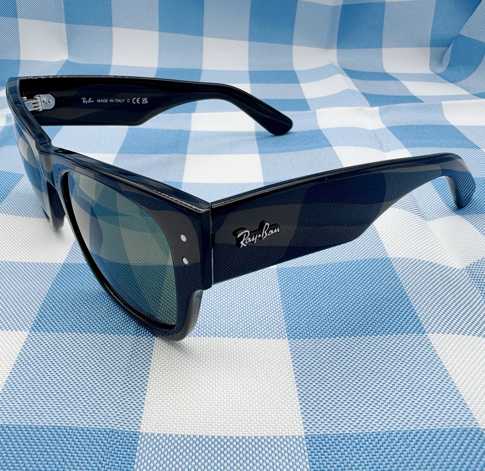 Ray-Ban Mega Wayfarer Sunglasses RB0840S 901/31 Black Frame Green Lens 51-21mm