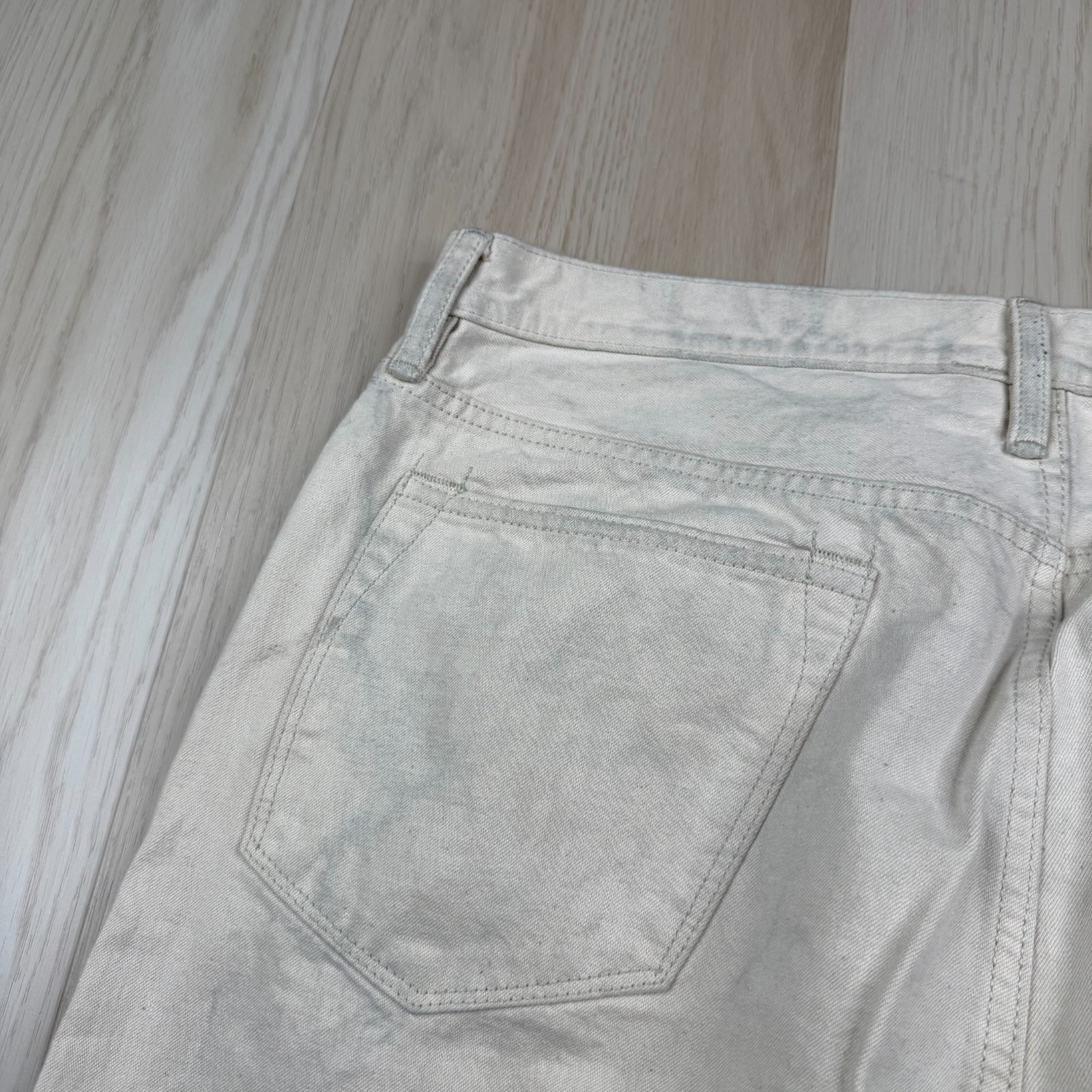 Todd Snyder Mens Cream Classic Fit Selvedge Denim Straight Jeans Size 34×32