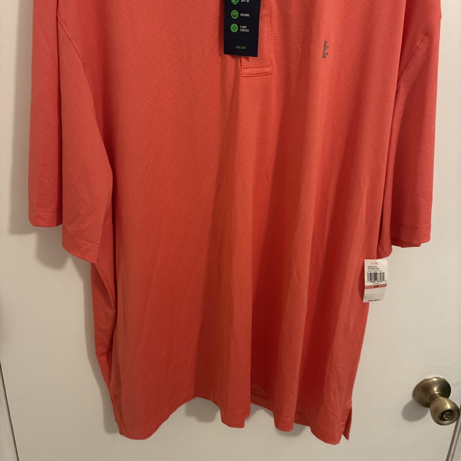 NWT Izod Swingflex Elite Short Sleeve Golf Polo Men’s Polyester Orange Size 3XB