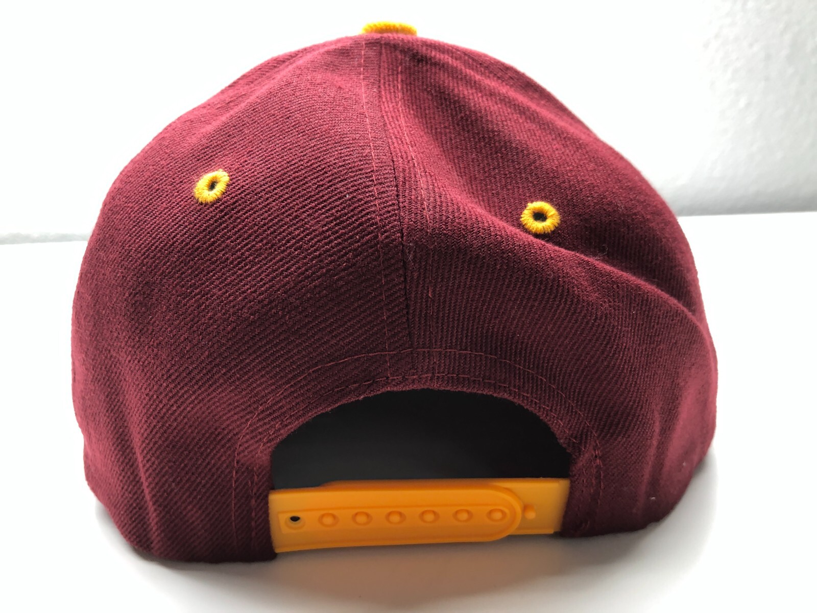 KIPA Premium Headwear Burgundy Plain Yellow Mens OSFM Snapback Flat Brim
