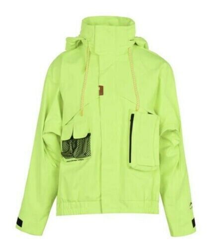 LI-NING WIND PROOF NEON MULTI POCKET HOODED COAT JACKET SIZE XL RRP £175 B9