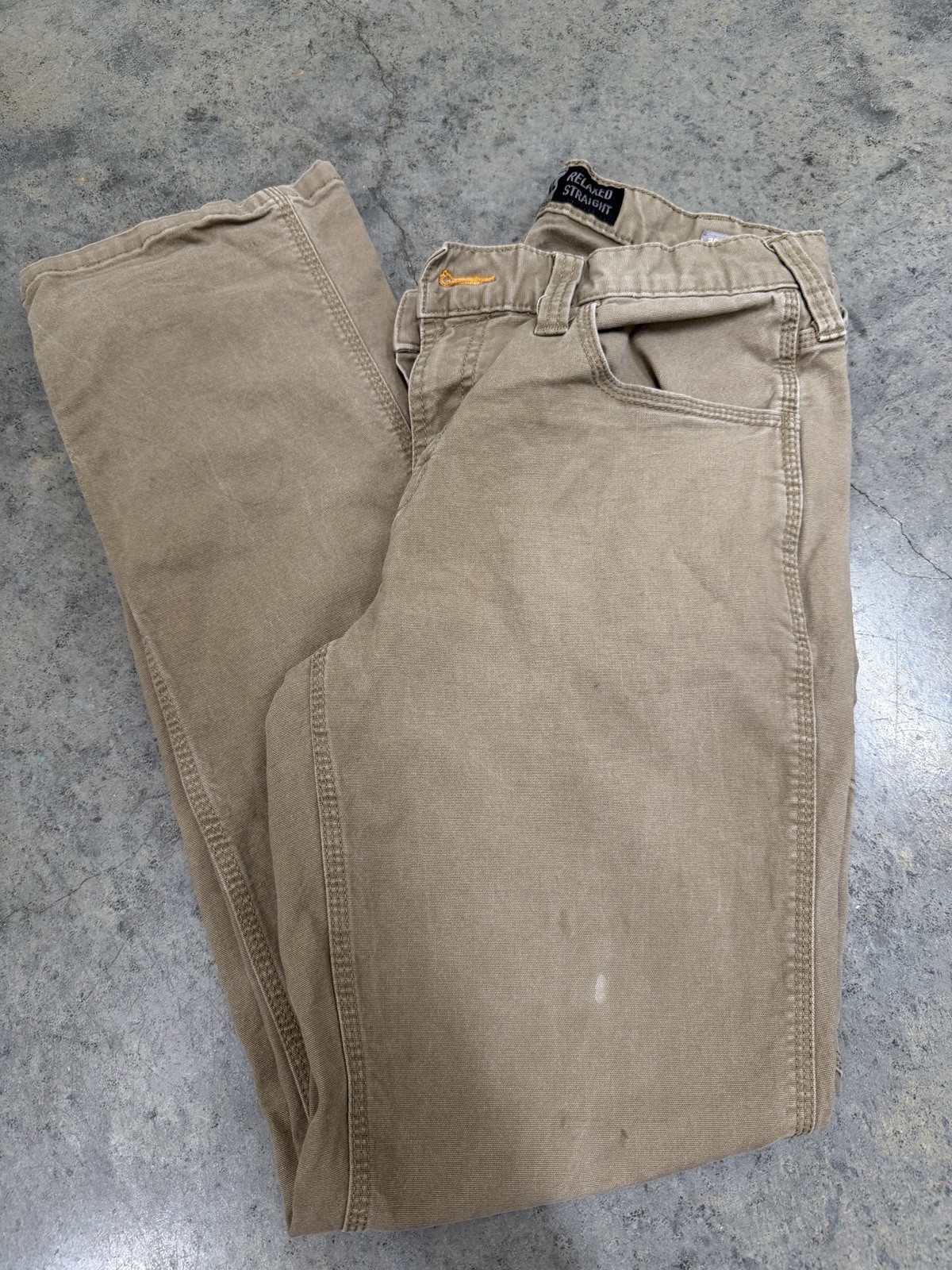 Ariat Men’s Rebar M4 Work Pants 32×30 Khaki Canvas Relaxed Straight Utility