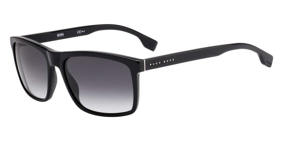 New Hugo Boss Men’s Rectangular Sunglasses BS 1036/S 0807/9O Black/Gray 58mm