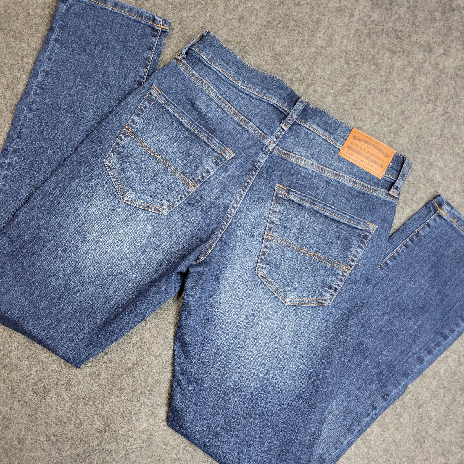 Lucky Brand Jeans Mens 30×32 Blue Denim Stretch 410 Athletic Straight Leg Dad