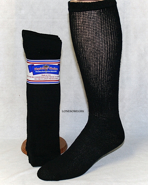 12 Pairs Physicians Choice OVER THE CALF/ Knee High American Made Diabetic Socks