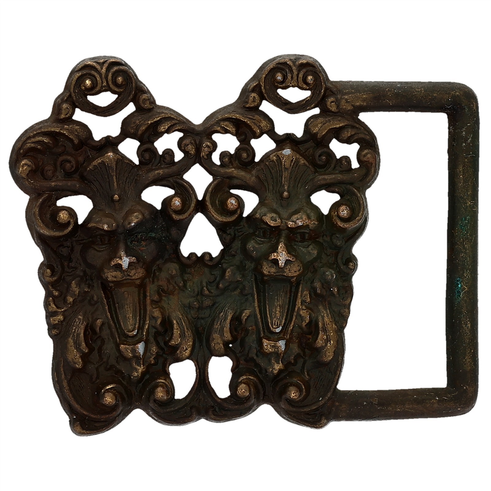 Edwardian Gothic Demon Gargoyle Grotesque Satyr Victorian Mask 70s Belt Buckle