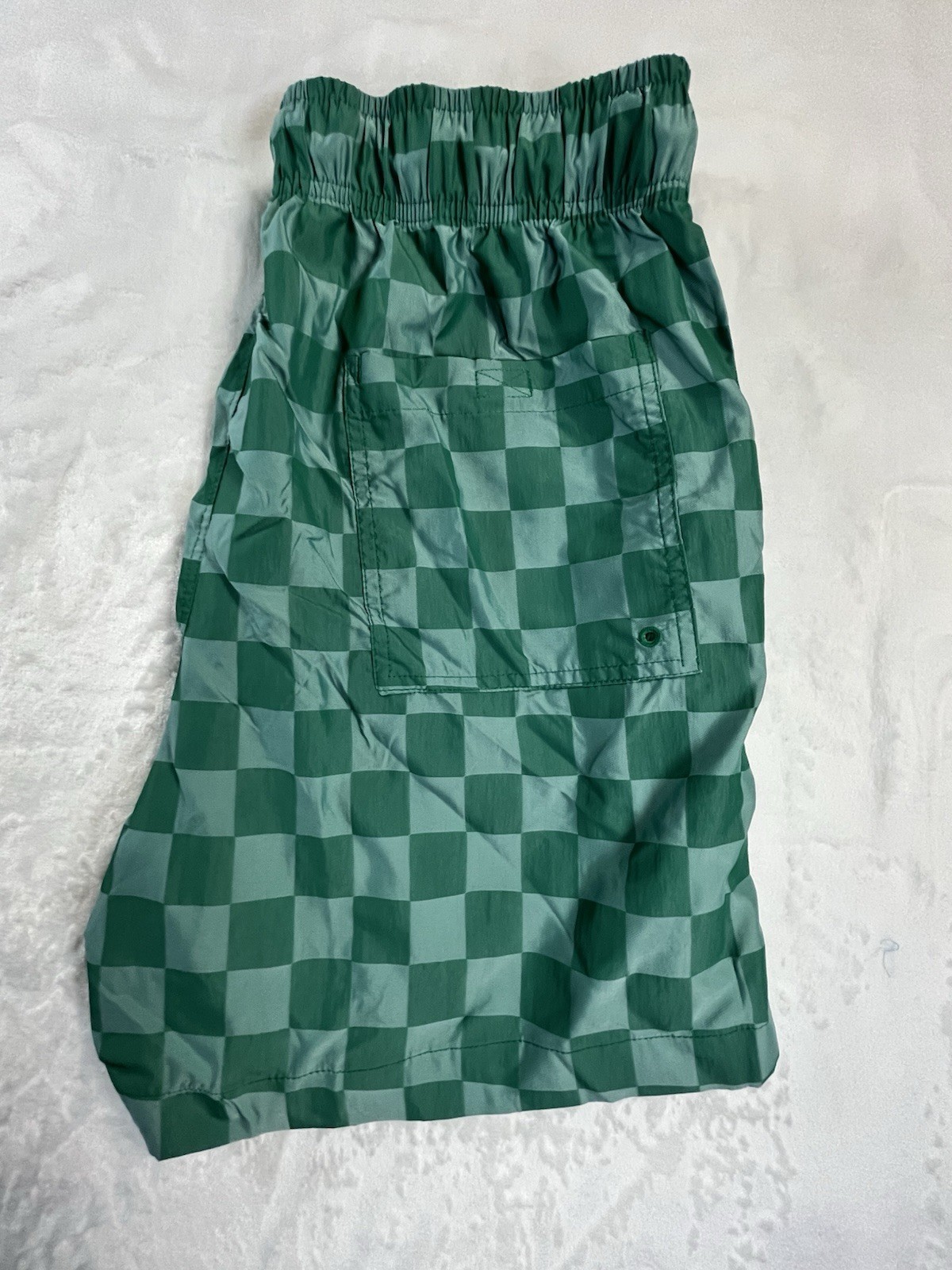 $60 Nike Mens Medium Club Shorts Checkered Relaxed-Fit 6″ Drawstring Green NEW