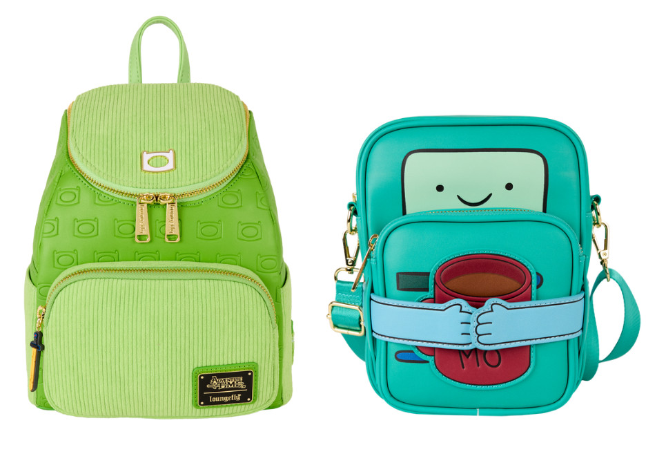 (Big Sale) Loungefly Adventure Time Finn AOP Backpack BMO Crossbody Bag Set