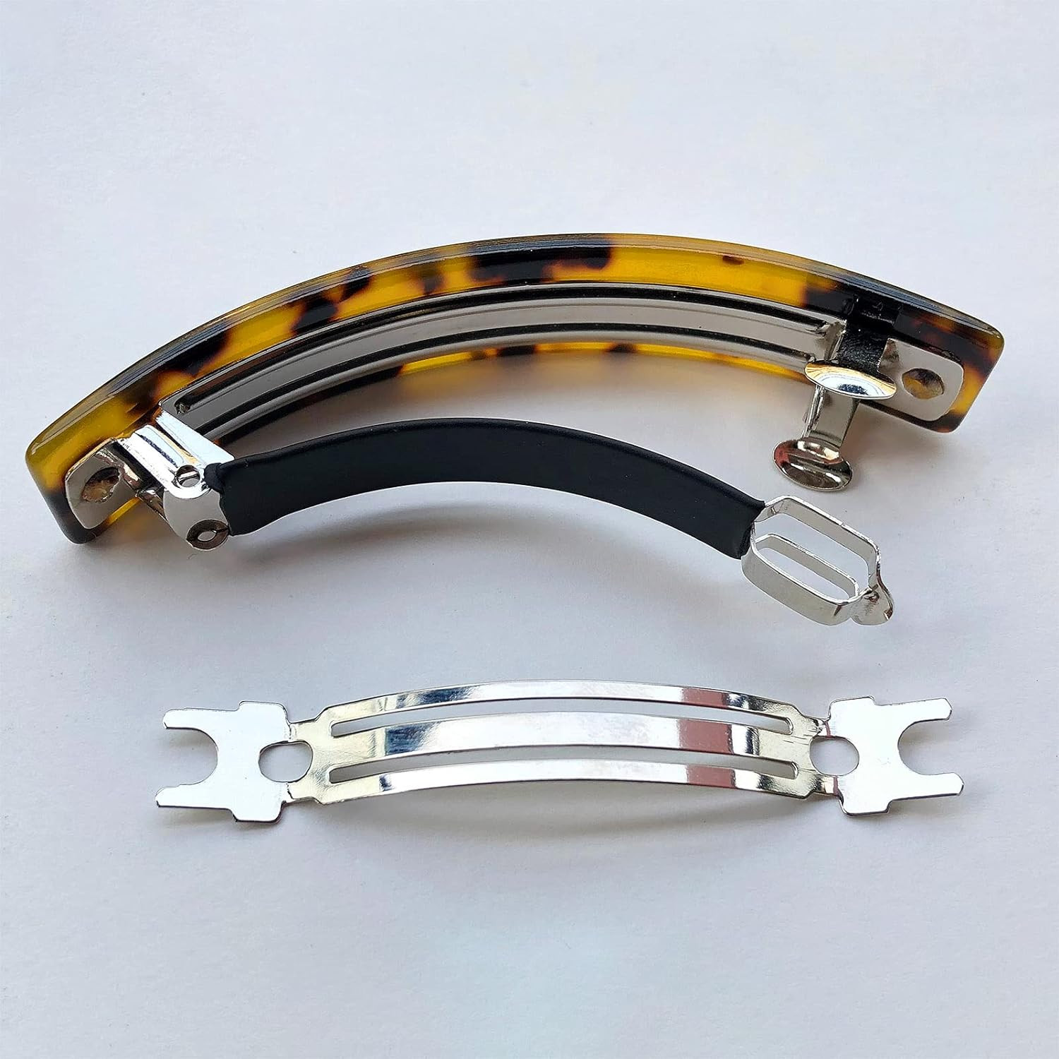 HYFEEL Large French Barrettes for Women Fine Thick Hair, Classic Tortoise Shell