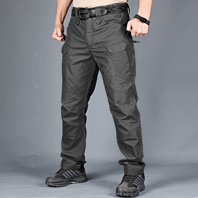 Men Tactical Cargo Pants Soldier Straight-fit Work Combat Trousers Outdoor