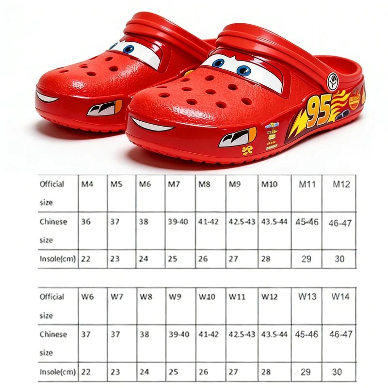 Kid’s LIGHT-UP Lightning McQueen Crocs boys girls Shoe Clog Disney C8-J3 Size **
