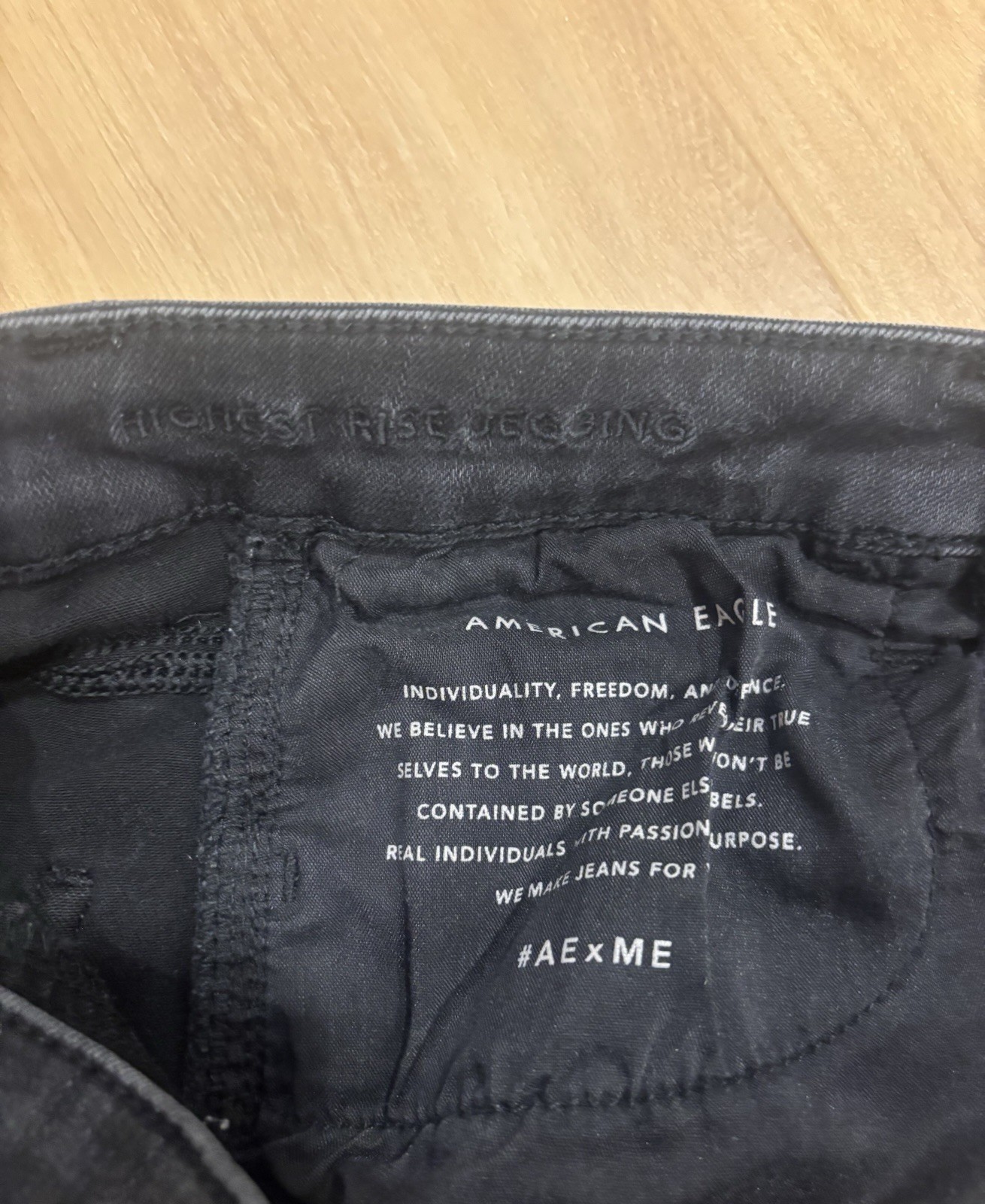 American Eagle Black Distressed Next Level Stretch Highest Rise Jegging Jean Sz6