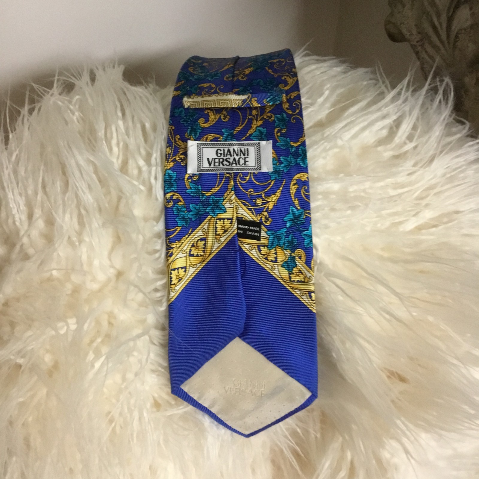 Mid 90’s Blue/Gold Gianni Versace Silk Tie from Neiman Marcus