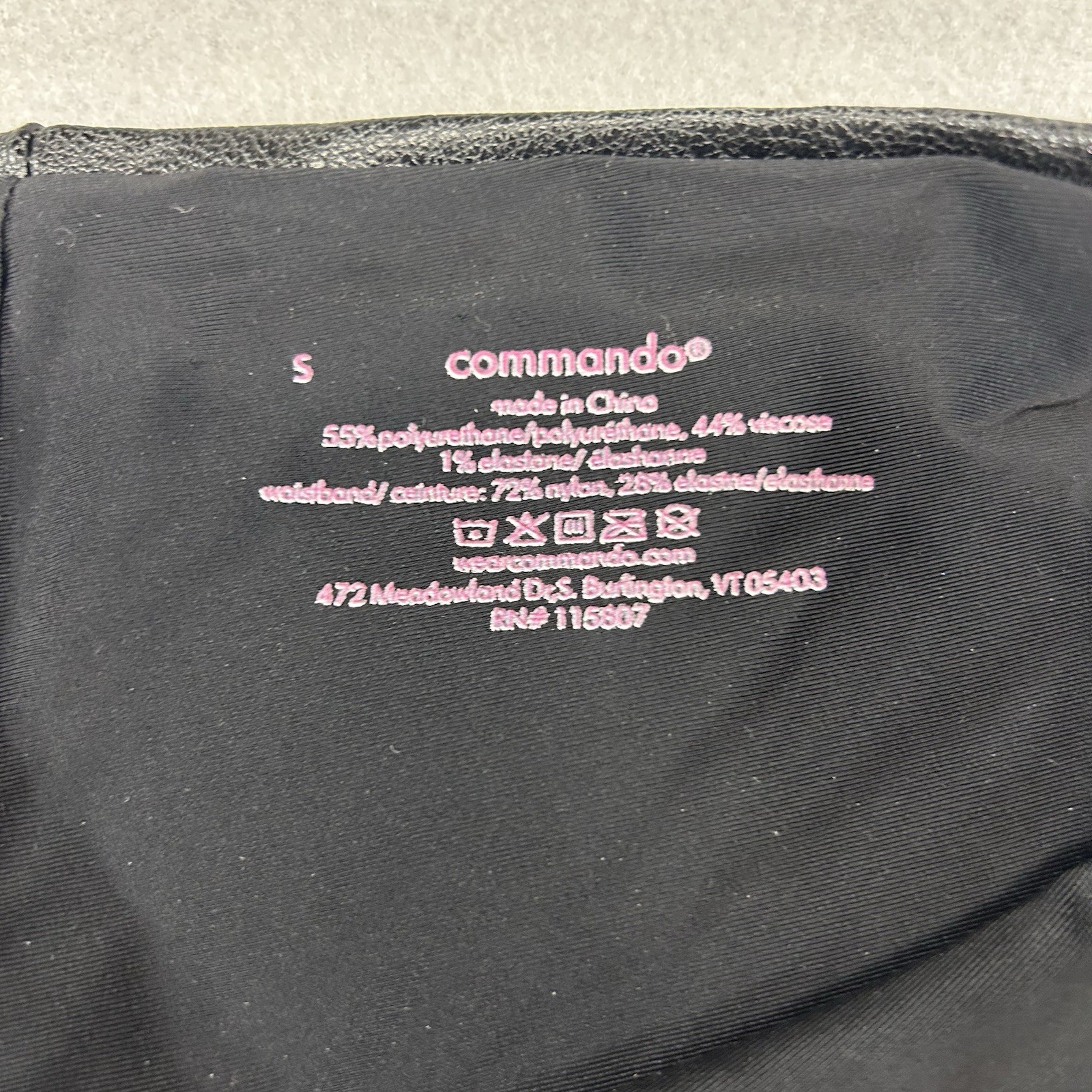 Commando Leggings Womens M Black Faux Leather High Rise Pull On Stretch