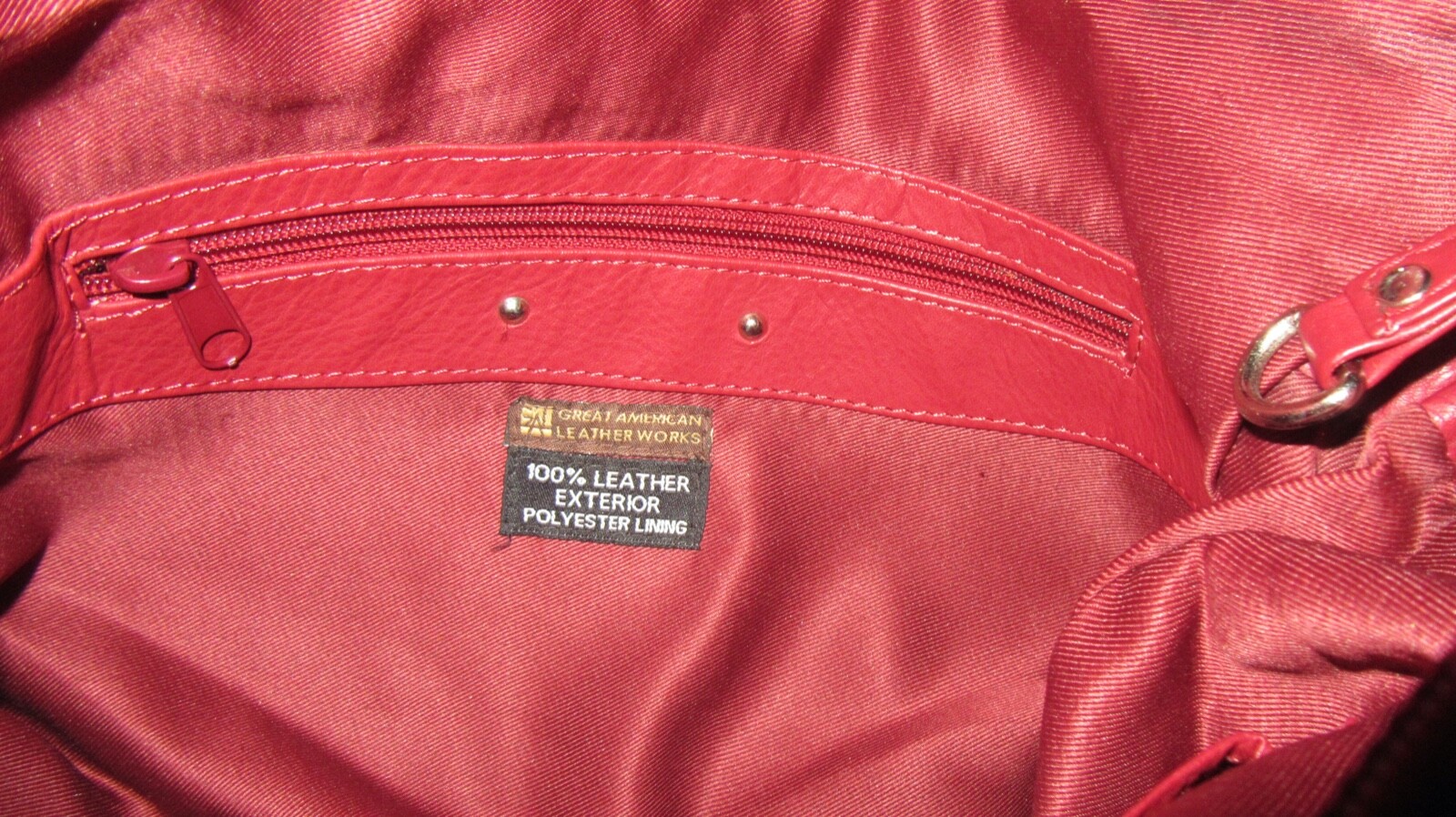 Great American Leather Wine Hand/Shoulder Bag Good Preowned