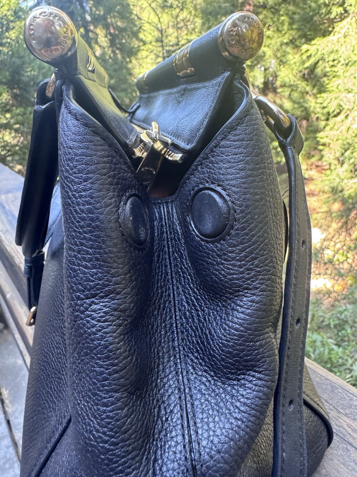 Coach Grace Black Leather Satchel Crossbody Handbag