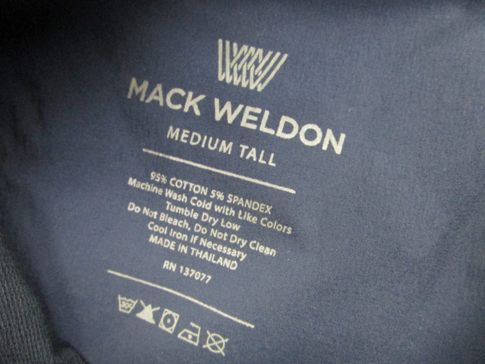 Mack Weldon Mens M Tall Pants Ace Jogger Sweatpants Blue Daily Wear Zip Pocket
