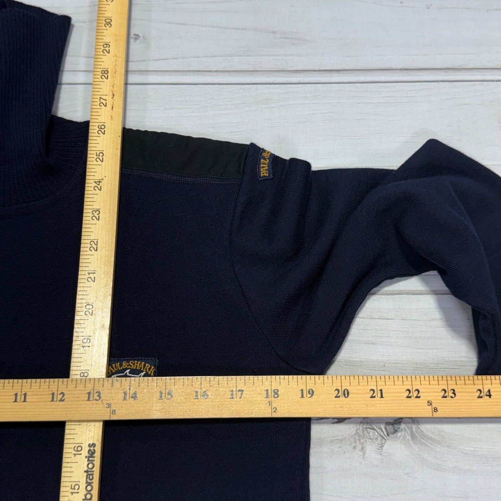 Paul & Shark Yachting Sweater Mens Small Navy Blue Turtleneck Pullover Jumper