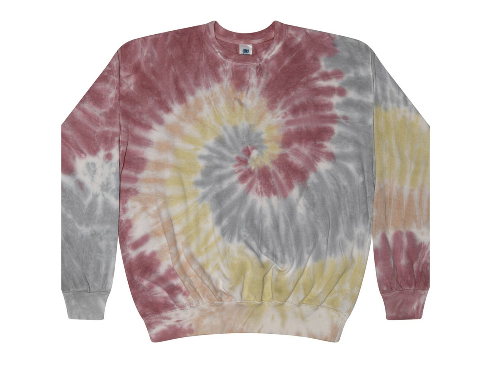Tie Dye Multi-Color Crew Neck Fleece Adult Small to 3XL 80% Cotton Long Sleeve