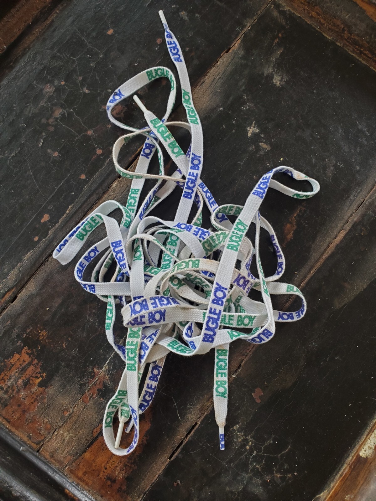 2 pairs x 53″ vintage BUGLE BOY Blue & Green Logo Long shoe laces 1990’s