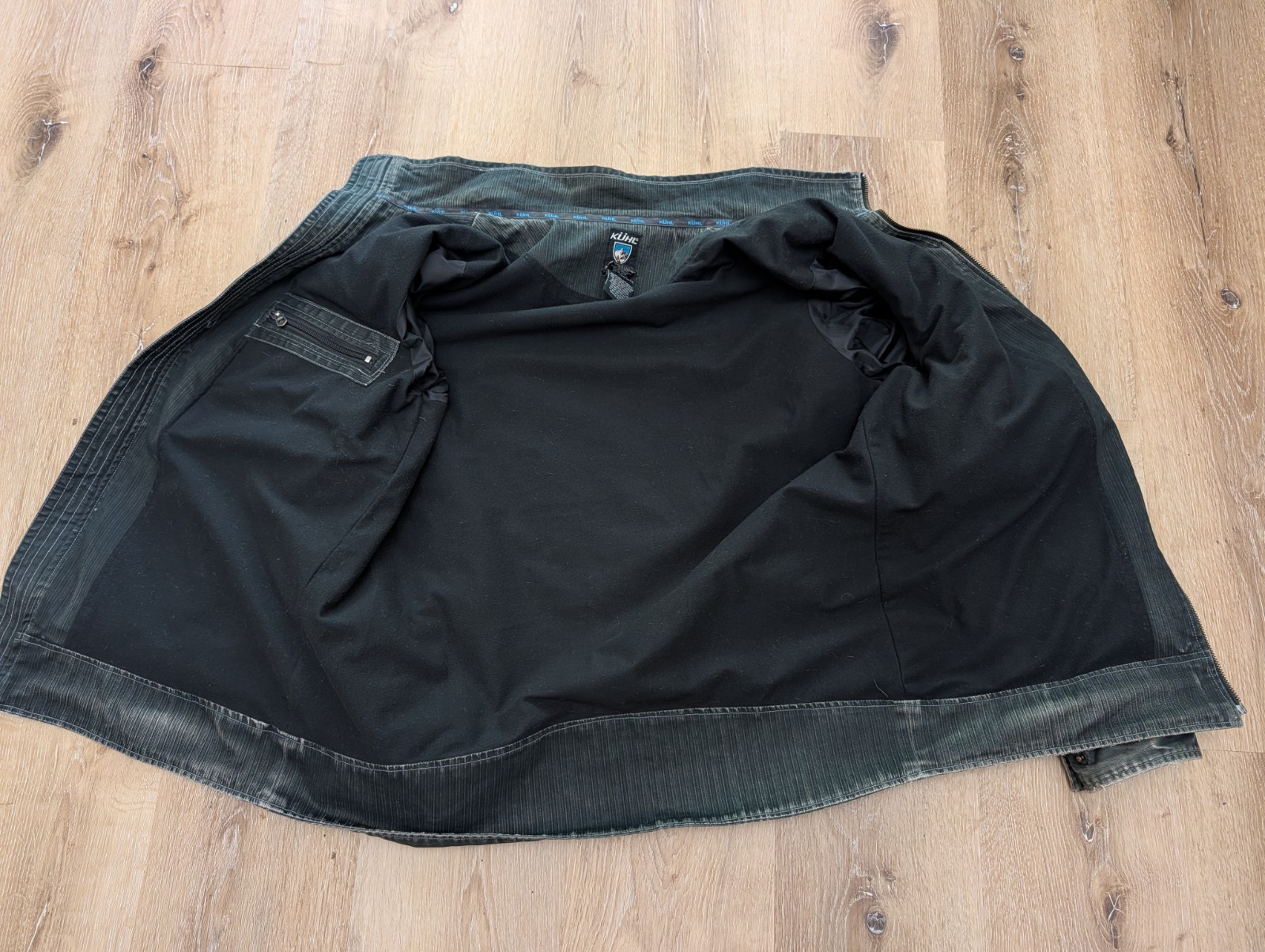 Kuhl Full Zip Burr Jacket Green VTG Patina Dye Soft Brushed Outerwear Work Men L
