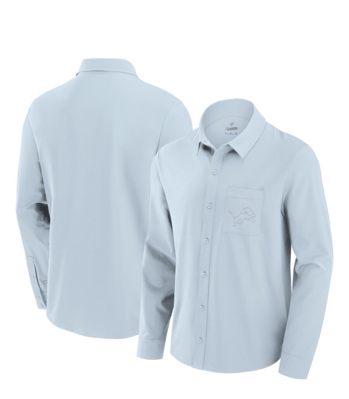 Detroit Lions Fanatics Front Office Long Sleeve Button-Up Shirt – Light Blue 2XL