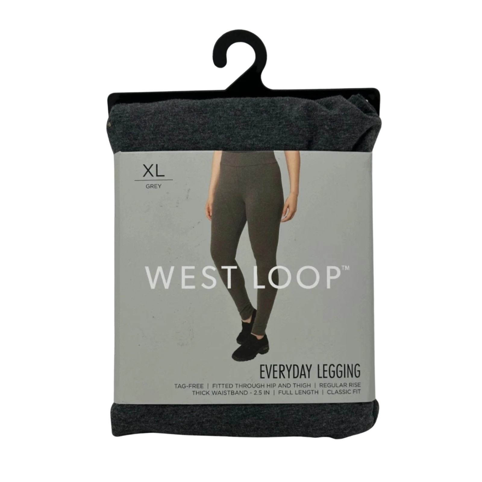 West Loop Women’s Everyday Legging XL Gray Stretch Classic Fit Pants Bin Deal